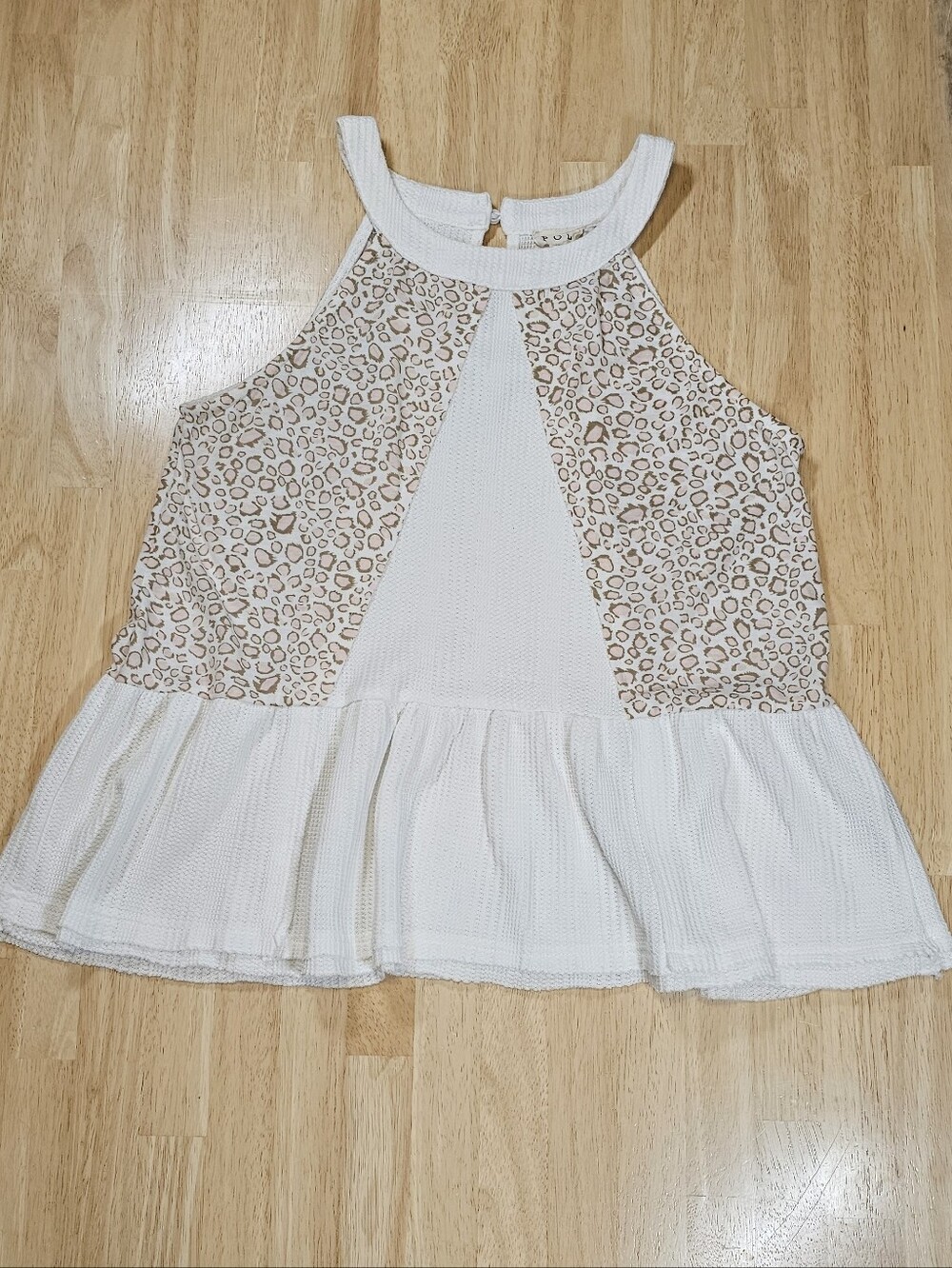 POL Cheetah Side Panel Waffle Knit Tank Top